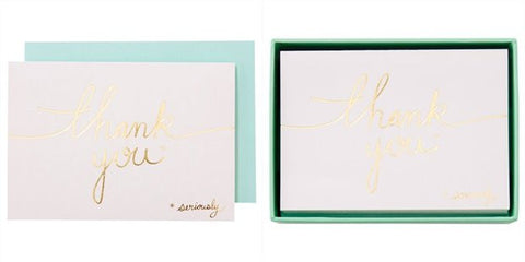 Card: Thank-You Gold Lettering Pack of Six