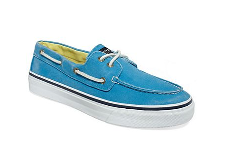 Baby blue and white boat shoe
