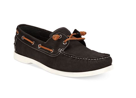 Black and brown boat shoe