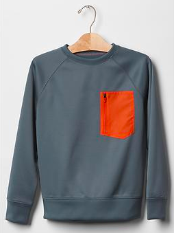 Boys Orange Pocket Runner Sweater