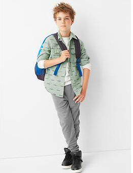 Green Patterned Button Up