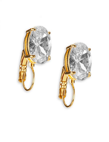 KATE SPADE NEW YORK Draped Jewels Oval Leverback Earrings