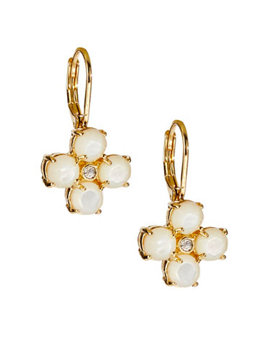 KATE SPADE NEW YORK Pavé Stone Floral Drop Earrings
